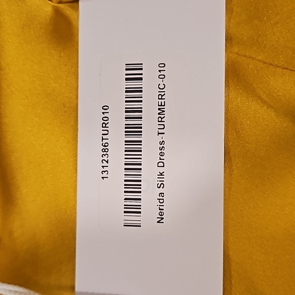 💕REFORMATION💕 Nerida Silk Dress ~ Tumeric 10 NWT - Picture 14 of 16